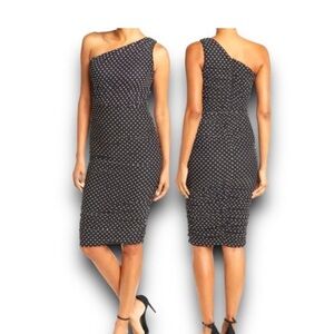 Love By Design Black and White One-Shoulder Dress